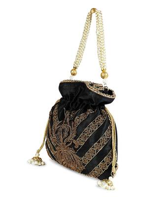 Black zardosi potli 1