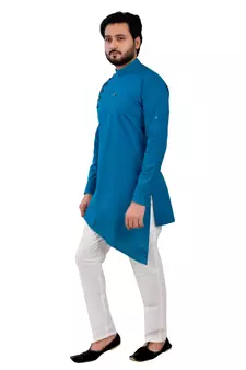 Firozi Printed Cotton Kurta Churidar Pajama Set For Mens