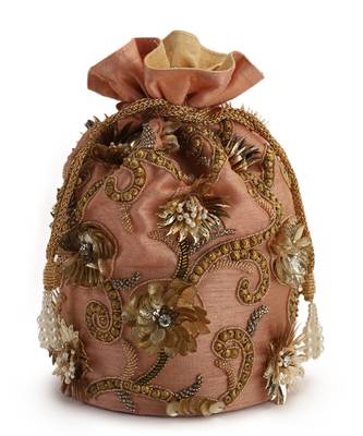 Coral floral potli bag 2