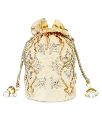 Golden Motif embroidered potli 2
