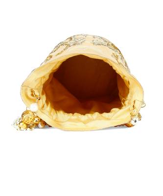 Golden Motif embroidered potli 4