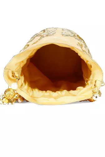 Golden Motif embroidered potli