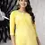 Indian Women Ethnic Motifs Hand Embroidered Yellow Cotton Lucknowi Chikankari Indian Women Short Kurti