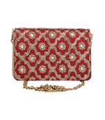 Maroon Jaal clutch