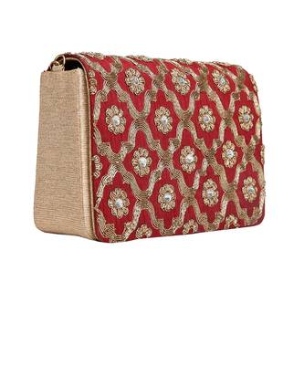 Maroon Jaal clutch 2