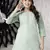 Hand Embroidered Pista Green Cotton Lucknowi Chikankari Indian Women Straight Short Kurti