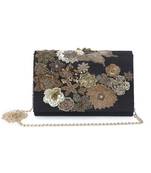 Mix media black clutch