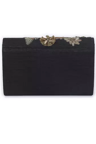 Mix media black clutch