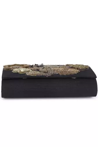 Mix media black clutch