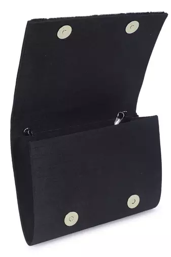 Mix media black clutch