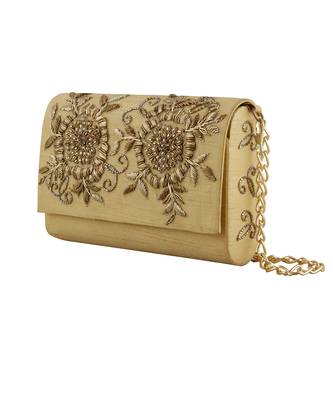 Mustard gold clutch 1