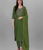 Green
 embroidered
 cotton silk
 kurtas-and-kurtis
