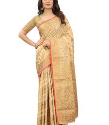 Women'S Chanderi Cotton Silk Saree With Unstitched Boluse Piece