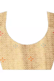 Women'S Chanderi Cotton Silk Saree With Unstitched Boluse Piece