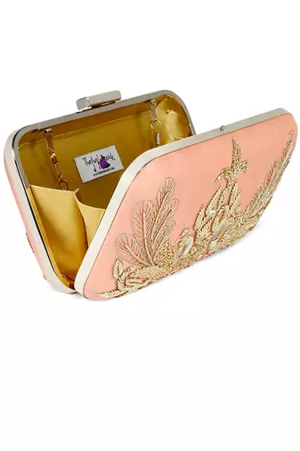 Peacock peech clutch