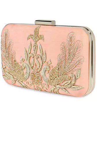 Peacock peech clutch