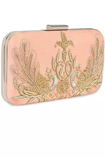 Peacock peech clutch
