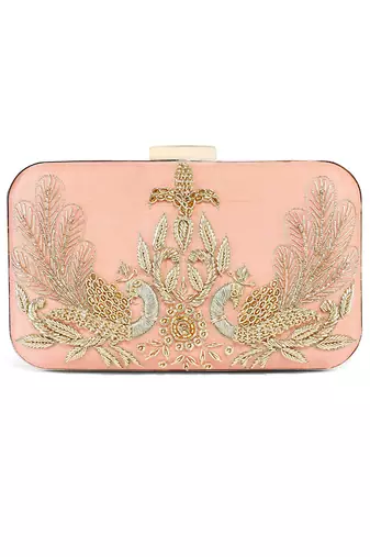Peacock peech clutch