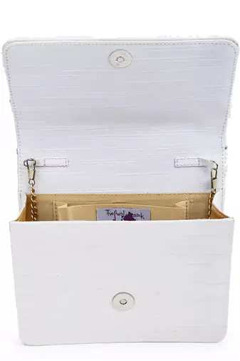 Pearl floral clutch