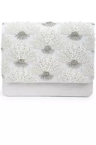 Pearl floral clutch