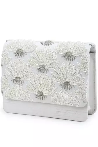 Pearl floral clutch