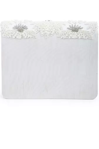 Pearl floral clutch