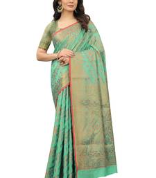 Women'S Chanderi Cotton Silk Saree With Unstitched Boluse Piece