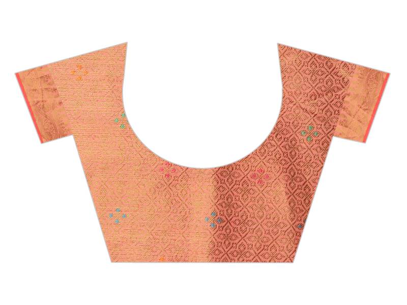 Pink Chanderi cotton blend thread work designer saree with Blouse