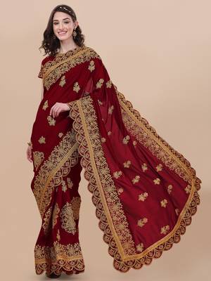 Purple Embroidered Georgette Salwar 1