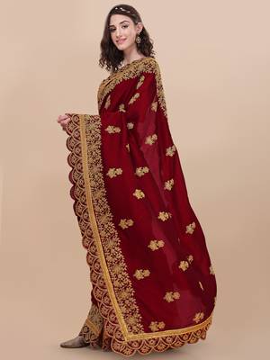 Purple Embroidered Georgette Salwar 2