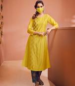 Cotton Lemon Kurta Suits