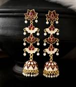 Maroon Dome Shaped Handcrafted earrings 