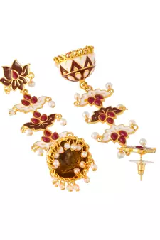 Maroon Dome Shaped Handcrafted earrings 