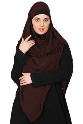 Nazneen Frill around shoulder, Triangle instant ready to wear tie at back Trendy Hijab 1