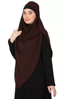 Nazneen Frill around shoulder, Triangle instant ready to wear tie at back Trendy Hijab