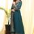 Teal-Blue Embroidered Faux Georgette Salwar Up To 42" Size