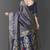 Navy blue woven banarasi saree with blouse