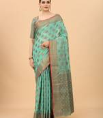 Women'S Oraganza Faux Kanchipuram Silk Blend Saree With Unstitched Boluse Piece