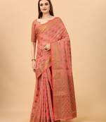 Women'S Oraganza kanchipuram silk blend saree With Unstitched Boluse Piece