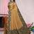 Mustard printed chiffon saree with blouse