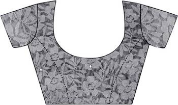 Grey Self Design Bollywood Net Saree 5