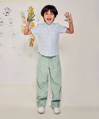 Green Cotton Baggy  Pants 1