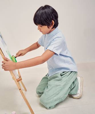 Green Cotton Baggy  Pants 3