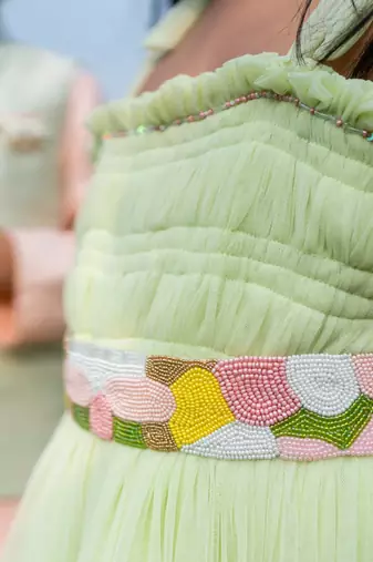 green Net embroidered BUNNY CHASE DRESS