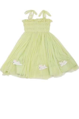 green Net embroidered BUNNY CHASE DRESS