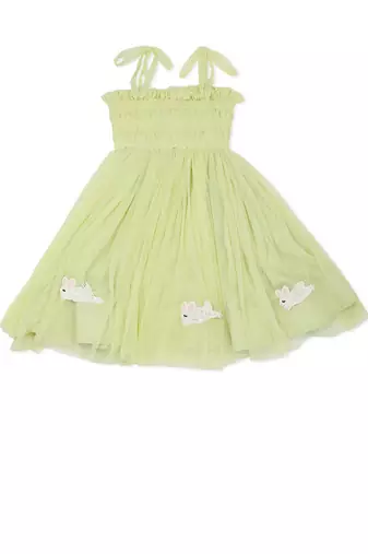 green Net embroidered BUNNY CHASE DRESS