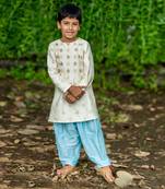 beige Cotton embroidered MOSAIC KURTA SET