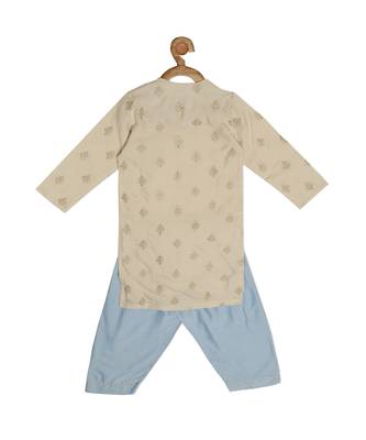 beige Cotton embroidered MOSAIC KURTA SET 5