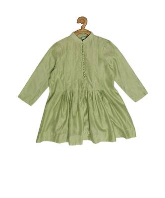 Green Brocade printed THE MACAW KING KURTA SET 5