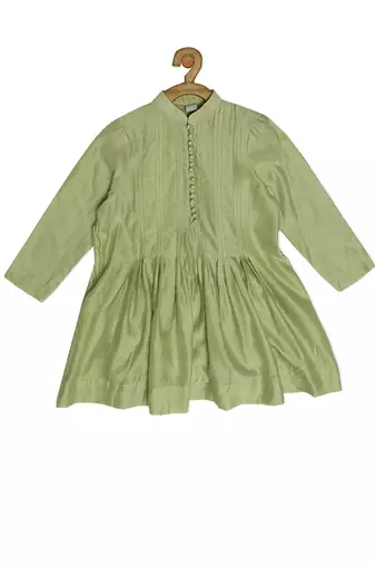 Green Brocade printed THE MACAW KING KURTA SET